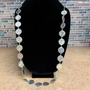 Chico’s silver tone hammered disc necklace